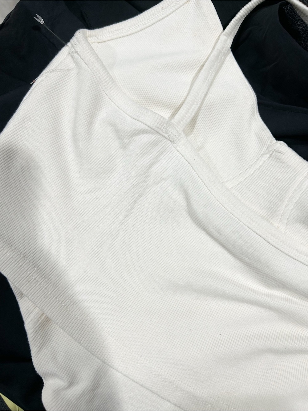 OGL White Ribbed Button-Front Crop Tank - Picture 6 of 6